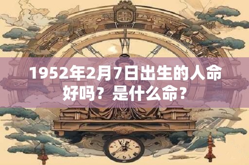 1952年2月7日出生的人命好吗？是什么命？
