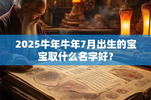 2025牛年牛年7月出生的宝宝取什么名字好？