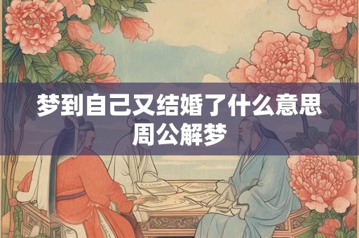 梦到自己又结婚了什么意思周公解梦