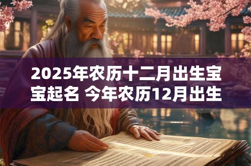 2025年农历十二月出生宝宝起名 今年农历12月出生的宝宝名字大全