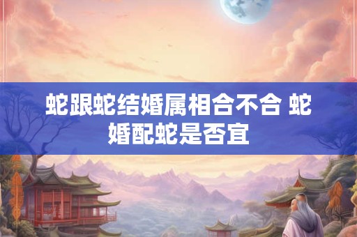 蛇跟蛇结婚属相合不合 蛇婚配蛇是否宜