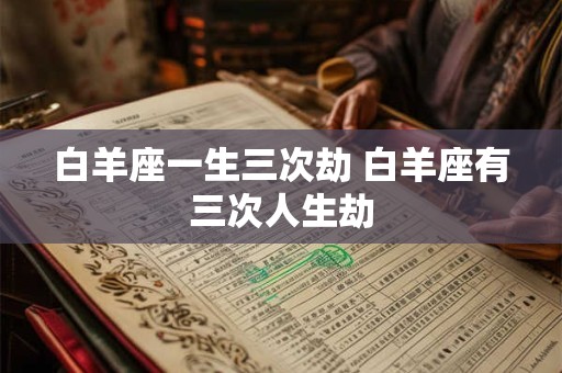 白羊座一生三次劫 白羊座有三次人生劫