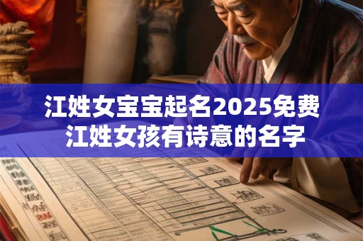 江姓女宝宝起名2025免费 江姓女孩有诗意的名字
