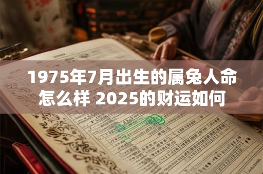 1975年7月出生的属兔人命怎么样 2025的财运如何