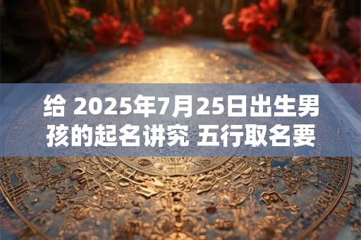 给 2025年7月25日出生男孩的起名讲究 五行取名要注意几点