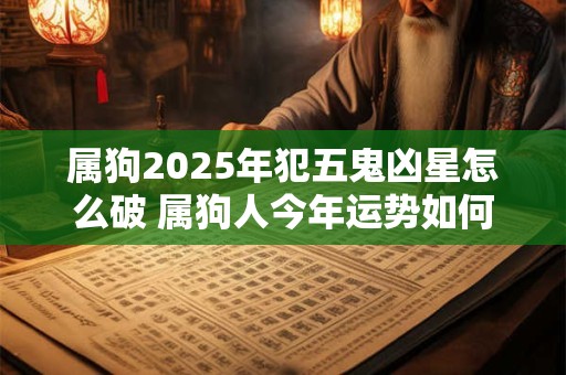 属狗2025年犯五鬼凶星怎么破 属狗人今年运势如何