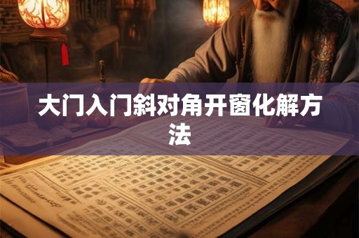 大门入门斜对角开窗化解方法