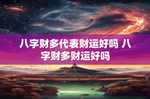 八字财多代表财运好吗 八字财多财运好吗