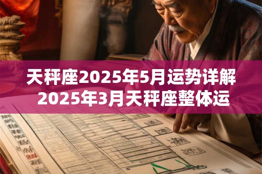 天秤座2025年5月运势详解 2025年3月天秤座整体运势分析