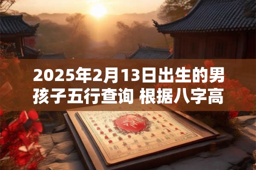 2025年2月13日出生的男孩子五行查询 根据八字高分起名
