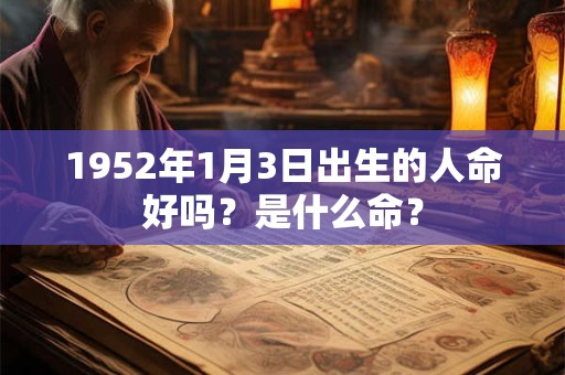 1952年1月3日出生的人命好吗?是什么命? 1952年1月3日出生的人命好吗?是什么命?