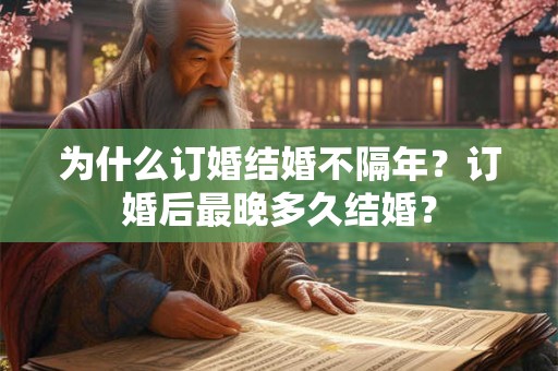 为什么订婚结婚不隔年？订婚后最晚多久结婚？