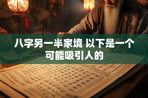 八字另一半家境 以下是一个可能吸引人的