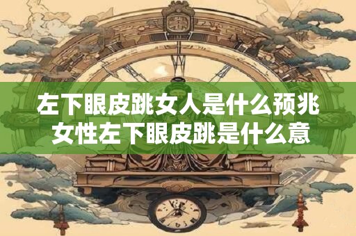 左下眼皮跳女人是什么预兆 女性左下眼皮跳是什么意思