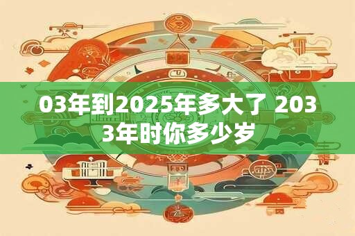 03年到2025年多大了 2033年时你多少岁