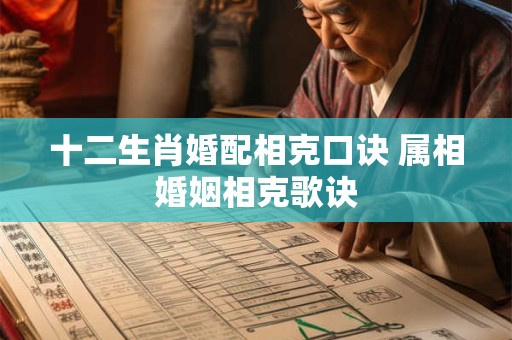 十二生肖婚配相克口诀 属相婚姻相克歌诀