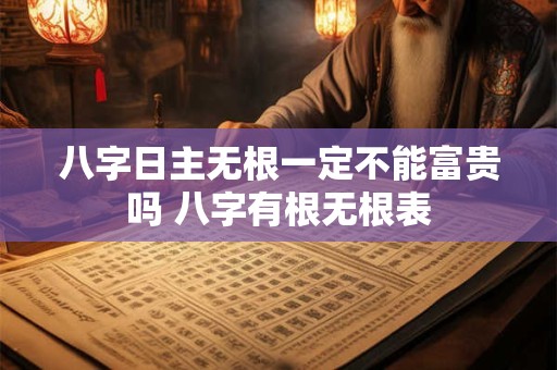 八字日主无根一定不能富贵吗 八字有根无根表