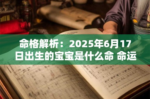 命格解析：2025年6月17日出生的宝宝是什么命 命运好吗