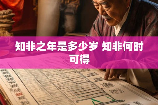 知非之年是多少岁 知非何时可得