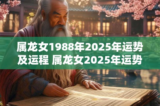 属龙女1988年2025年运势及运程 属龙女2025年运势如何