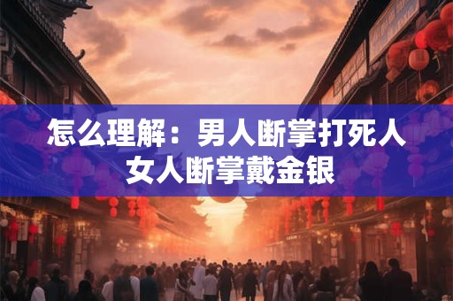 怎么理解：男人断掌打死人 女人断掌戴金银
