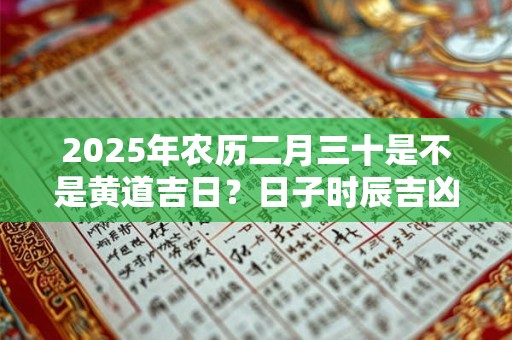 2025年农历二月三十是不是黄道吉日？日子时辰吉凶？