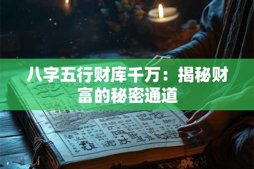 八字五行财库千万：揭秘财富的秘密通道