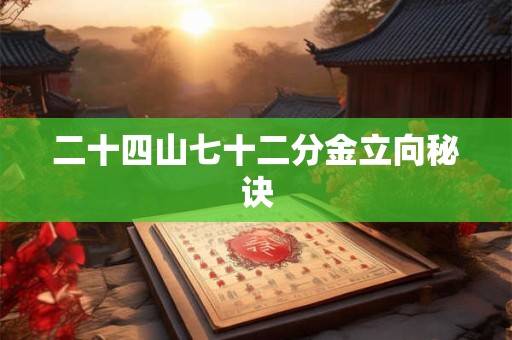 二十四山七十二分金立向秘诀 二十四山七十二分金立向秘诀