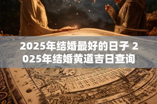 2025年结婚最好的日子 2025年结婚黄道吉日查询