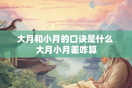 大月和小月的口诀是什么 大月小月差咋算