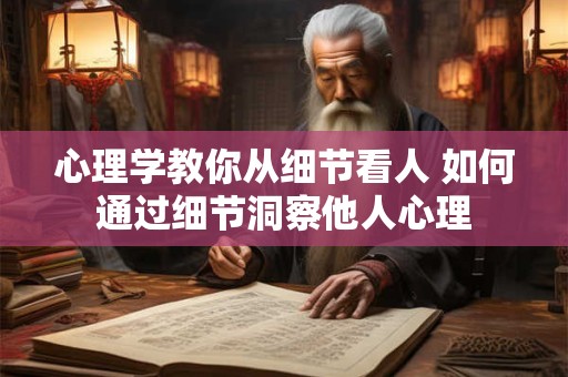 心理学教你从细节看人 如何通过细节洞察他人心理