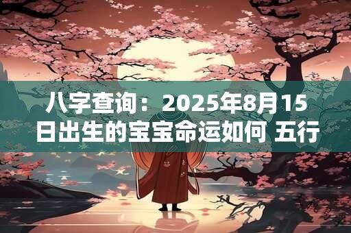 八字查询：2025年8月15日出生的宝宝命运如何 五行缺什么