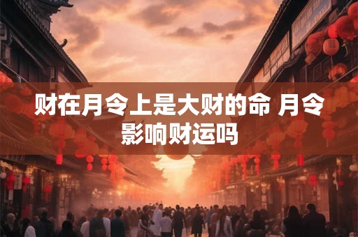 财在月令上是大财的命 月令影响财运吗