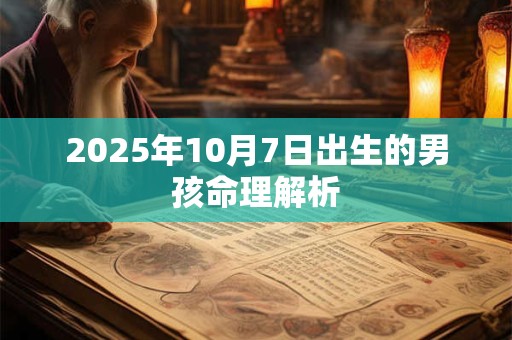 2025年10月7日出生的男孩命理解析