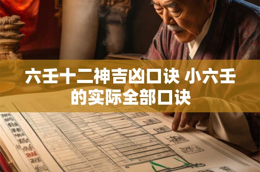 六壬十二神吉凶口诀 小六壬的实际全部口诀