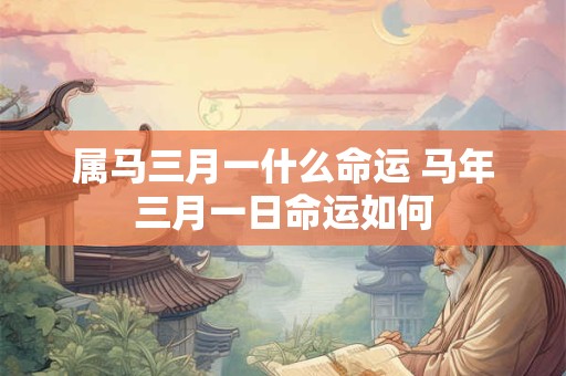 属马三月一什么命运 马年三月一日命运如何