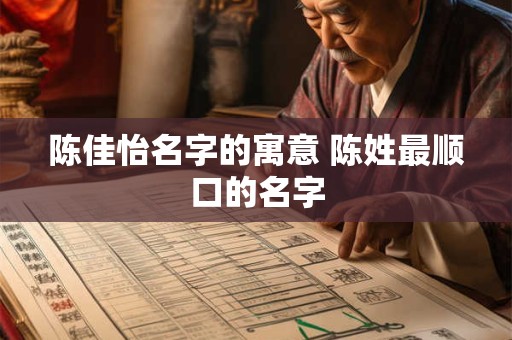 陈佳怡名字的寓意 陈姓最顺口的名字