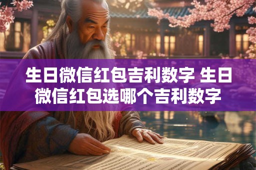 生日微信红包吉利数字 生日微信红包选哪个吉利数字