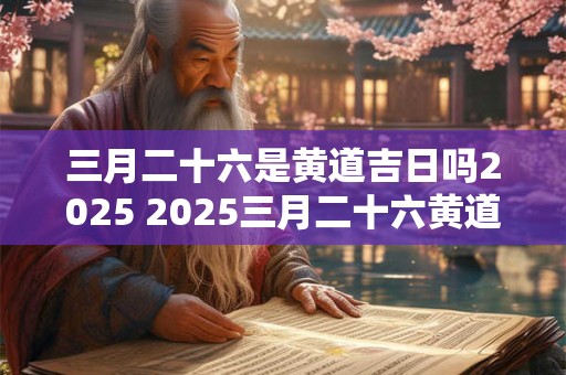 三月二十六是黄道吉日吗2025 2025三月二十六黄道吉日吗