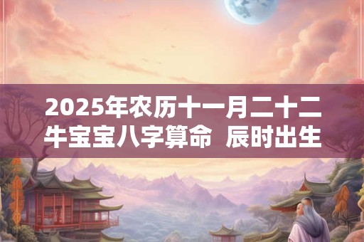2025年农历十一月二十二牛宝宝八字算命  辰时出生有福气