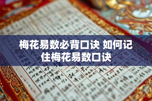 梅花易数必背口诀 如何记住梅花易数口诀