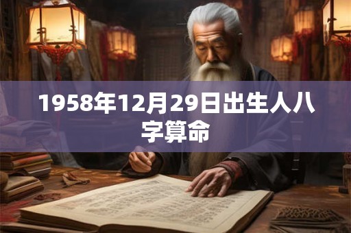 1958年12月29日出生人八字算命 1958年12月29日出生人八字算命