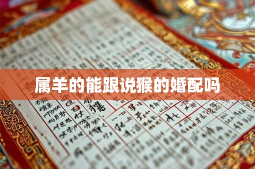 属羊的能跟说猴的婚配吗