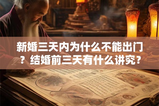 新婚三天内为什么不能出门？结婚前三天有什么讲究？