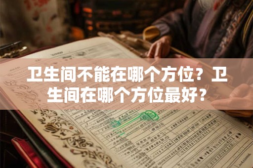卫生间不能在哪个方位？卫生间在哪个方位最好？