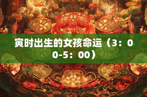 寅时出生的女孩命运（3：00-5：00）