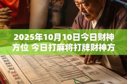 2026年10月10日今日财神方位 今日打麻将打牌财神方位