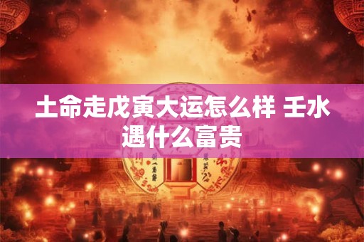 土命走戊寅大运怎么样 壬水遇什么富贵