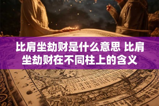 比肩坐劫财是什么意思 比肩坐劫财在不同柱上的含义