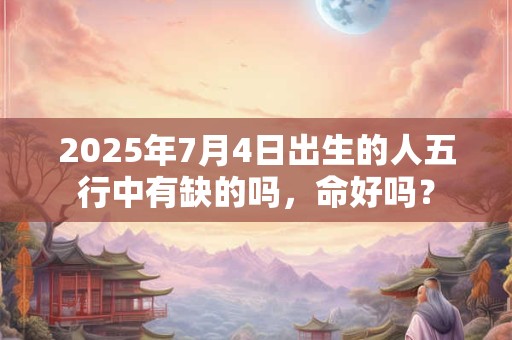 2025年7月4日出生的人五行中有缺的吗，命好吗？